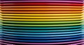 Stack of colorful plates in rainbow gradient Royalty Free Stock Photo