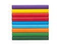 Stack of colorful rectangular blocks in vibrant rainbow order Royalty Free Stock Photo
