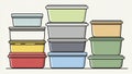 Colorful Stacked Food Storage Containers Royalty Free Stock Photo