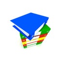 Stack of colorful ring binders Royalty Free Stock Photo