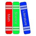 Stack of colorful school books illustration for study, learning, literature, and back to school education theme. Royalty Free Stock Photo