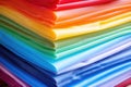 a stack of colorful silicone rubber sheets