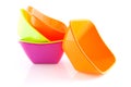 Stack of colorful snack bowls Royalty Free Stock Photo