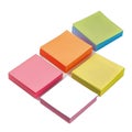 A stack of colorful sticky notes are arranged in a square Royalty Free Stock Photo