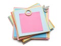 Stack of colorful sticky notes isolated on white background Royalty Free Stock Photo