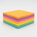 Stack of colorful sticky notes isolated on white background Royalty Free Stock Photo