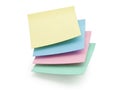Stack of colorful sticky notes, isolated on white background Royalty Free Stock Photo