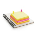Stack of colorful sticky notes isolated on white background Royalty Free Stock Photo