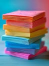 A stack of colorful sticky notes in rainbow colors. Royalty Free Stock Photo