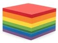 Stack of colorful sticky notes in rainbow order Royalty Free Stock Photo