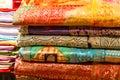 Stack of colorful textiles