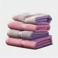 Stack of colorful towels isolated on white background Royalty Free Stock Photo