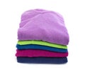 Stack of colorful wool sweaters