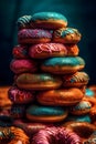 stack of colourful donuts