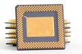 Stack of computer chips on a white background. Royalty Free Stock Photo