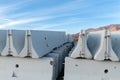 A stack of concrete barriers