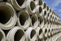 Stack of concrete culverts for drainage Royalty Free Stock Photo