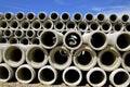 Stack of concrete culverts for drainage Royalty Free Stock Photo