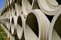 Stack of concrete culverts for drainage Royalty Free Stock Photo