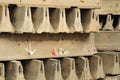 Stack of concrete roadwork crash barriers