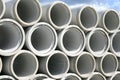 Stack of concrete water pipes
