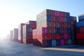 Stack containers for import and export concepts Royalty Free Stock Photo