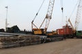 stack of containers at sunda kelapa port Royalty Free Stock Photo