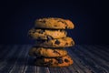 Stack cookies with a chocolate crumb