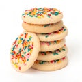 Stack of cookies with colorful sprinkles Royalty Free Stock Photo