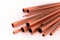 Stack of copper tubes - 3d illustration
