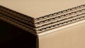 The edges reveal the fluted corrugations providing strength and cushioning Royalty Free Stock Photo