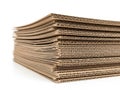 Stack of corrugated cardboard sheets isolated on white background Royalty Free Stock Photo