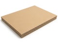 Stack of corrugated cardboard sheets isolated on white background Royalty Free Stock Photo