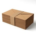 Stack of corrugated cardboard sheets ready for packaging and shipping Royalty Free Stock Photo