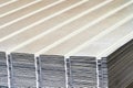 Stack of corrugated steel sheet