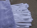 Stack cotton bud on e cloth bag