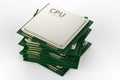 Stack of cpu chips Royalty Free Stock Photo