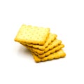 Stack of crackers  Isolated on the white background Royalty Free Stock Photo