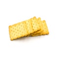 Stack of crackers  Isolated on the white background Royalty Free Stock Photo