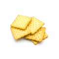 Stack of crackers  Isolated on the white background Royalty Free Stock Photo