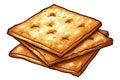 A stack of crackers on a plain white background. Perfect for food packaging designs Royalty Free Stock Photo