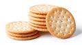A stack of crackers on a white background Royalty Free Stock Photo