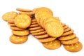 Stack crackers on white background. Royalty Free Stock Photo