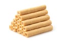 Stack of creamy wafer rolls