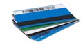 Stack of credit cards isolated Royalty Free Stock Photo