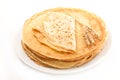 Stack of crepe isolated on white Royalty Free Stock Photo