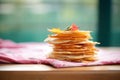 a stack of crispy papadums on cloth Royalty Free Stock Photo