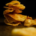 Stack of Crispy POTATO CHIPS Royalty Free Stock Photo