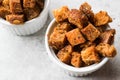 Stack of Crispy Rye Crouton Bread Biscuits