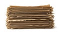 Stack of crumpled brown paper sheets arranged in a pile Royalty Free Stock Photo